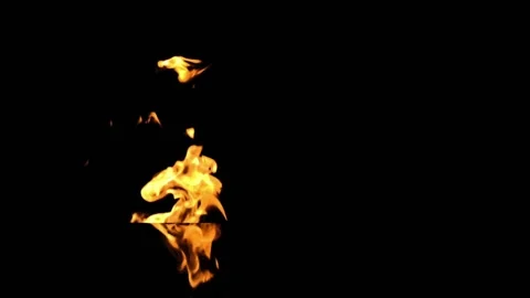 Super slow motion of fire blasts on black background. Filmed on high speed ci Vídeos de archivo 143262077