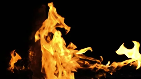 Super slow motion of fire blasts on black background. Filmed on high speed ci Vídeos de archivo 143262170