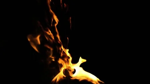 Super slow motion of fire blasts on black background. Filmed on high speed ci Vídeos de archivo 143262199
