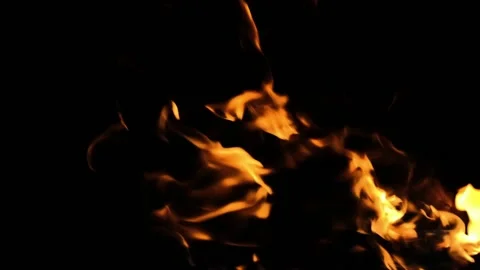 Super slow motion of fire blasts on black background. Filmed on high speed ci Vídeos de archivo 143262259