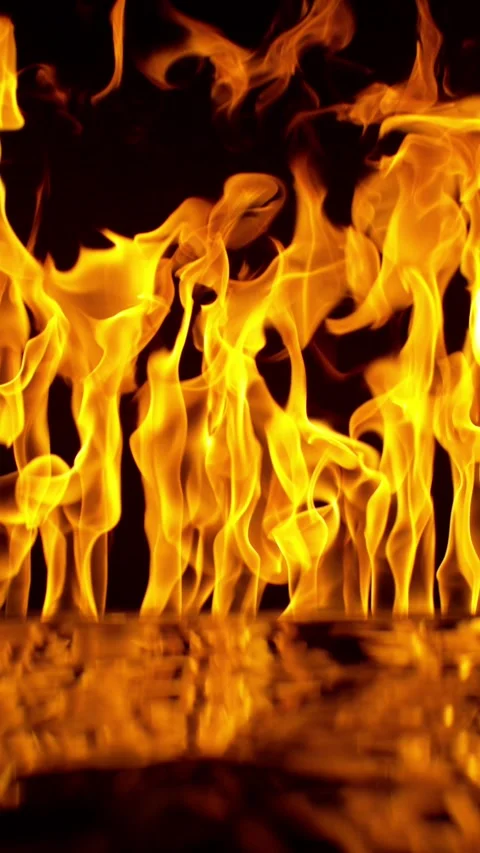 Super Slow Motion of Fire. Isolated on Black Background. Stock Footage 293345329