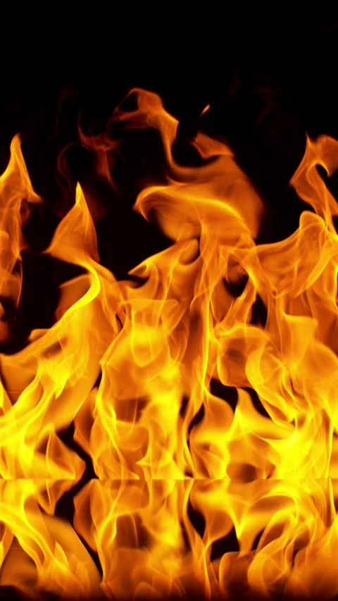 Super Slow Motion of Fire. Isolated on Black Background. Stock Footage 293346184