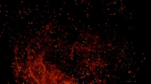 Super slow motion of fire sparks isolated on black background. Stock Footage 106474874