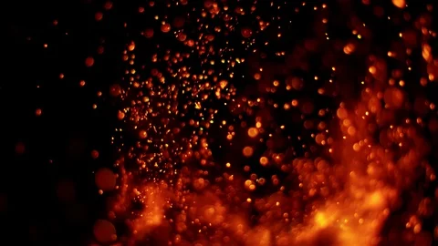 Super slow motion of fire sparks isolated on black background. Vidéo 117414568