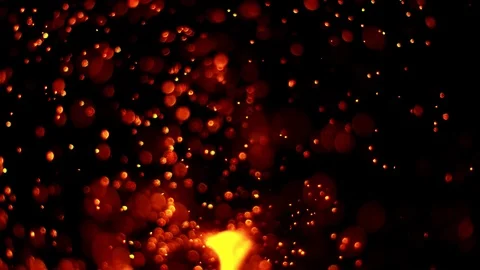 Super slow motion of fire sparks isolated on black background. Vídeo Stock 124488294
