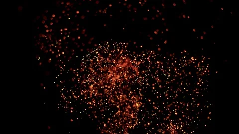Super slow motion of fire sparks isolated on black background. Stock Footage 124489563