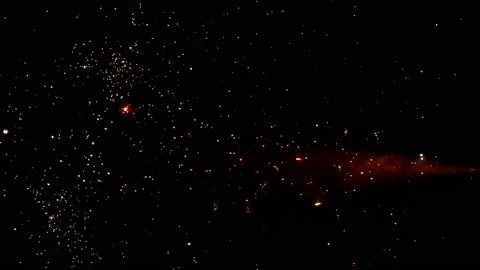 Super slow motion of fireworks isolated on black background Stock Footage 161949927