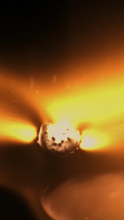 Super slow motion flash bright fire on black background Stock Footage 335287165