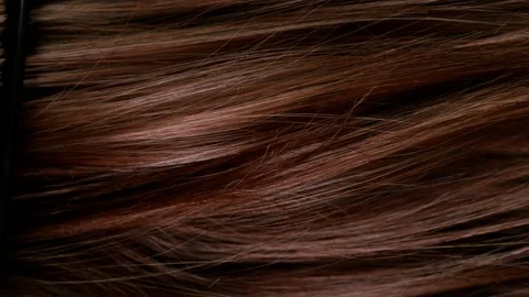 Super slow motion of flowing brown hair Stock Footage 167023866