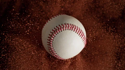 Super Slow Motion Flying Baseball Ball and Orange Clay Explosion Towards Camera 스톡 동영상 306346103