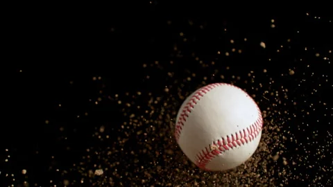 Super Slow Motion Flying Baseball Ball and Clay Explosion at 1000fps. 스톡 동영상 309192398