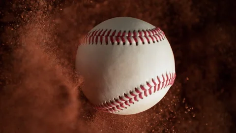 Super Slow Motion Flying Baseball Ball and Orange Clay Explosion Towards Camera 스톡 동영상 309916468