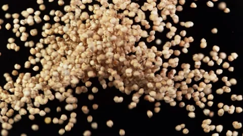 Super slow motion of flying chickpeas legumes up in the air. Stock Footage 139811232
