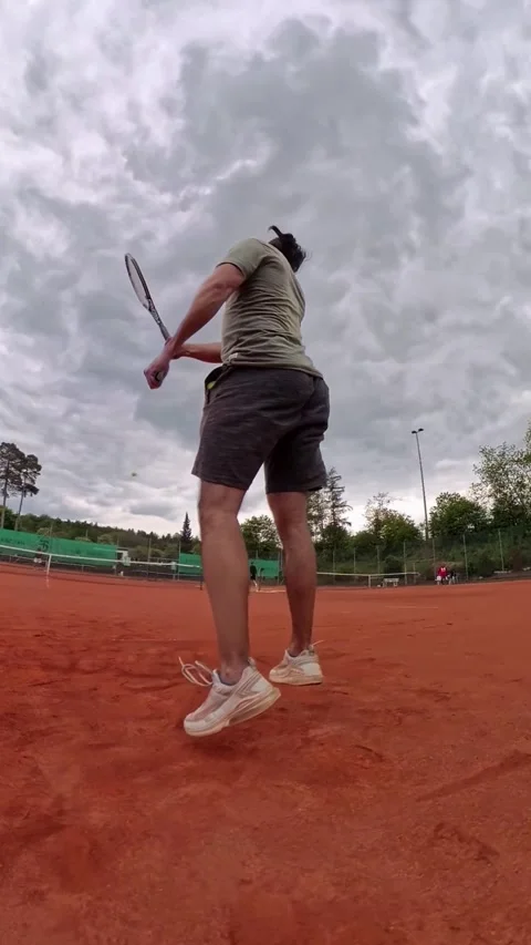 Super slow motion forehand. Experience the Dynamic Action of Tennis on a Clay Video stock 308742514