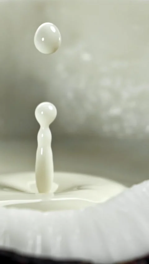 Super slow motion fresh topical coconuts . Filmed on a high-speed camera at 1000 動画素材 335378656