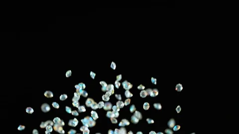 Super slow motion of glittering small diamonds particles Stock Footage 94685908