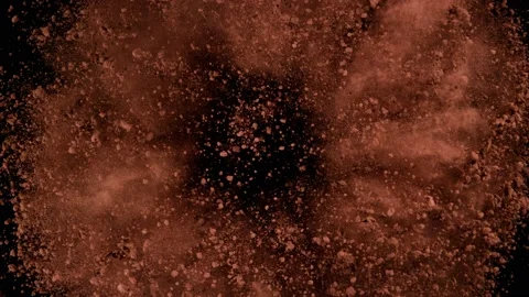 Super slow motion of ground coffee powder rotation on black background Stock Footage 172013102