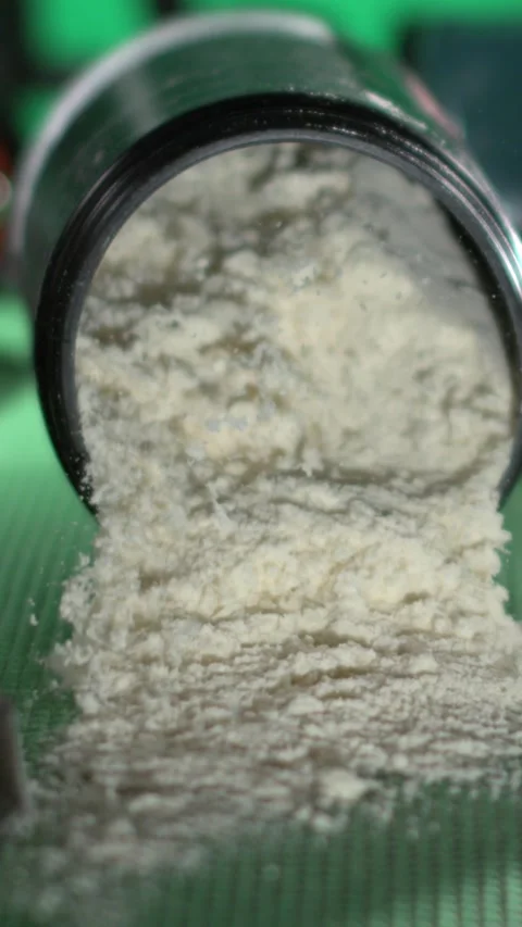 Super Slow Motion Intimate Shot Capturing Textured Powder Overflowing With Stock Footage 327095930