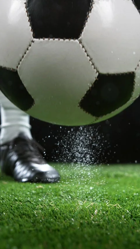 Super Slow Motion of Jumping Soccer Ball on Grass. Stock Footage 295953292