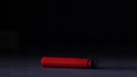 Super Slow Motion Lighter smashed with hammer filmed with Phantom at 6000 FPS Stock Footage 124246070