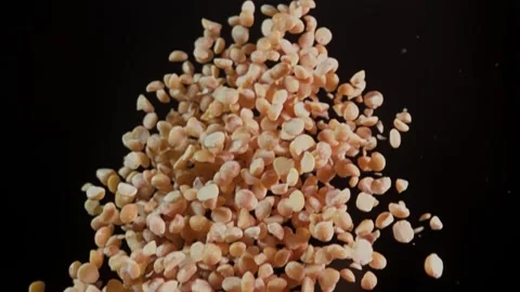 Super slow motion macro of a pile of dry quality legumes and grains Stock Footage 282525104