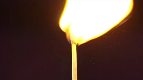 Super Slow Motion Macro Shot of Igniting Match against Black Background Stock Footage 225253847