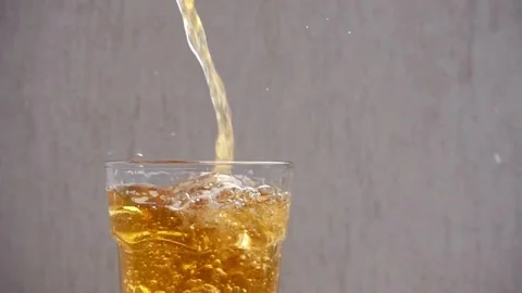 Super slow motion of macro shot of beer drink bubbling Close-up of the conten Stock Footage 265838196