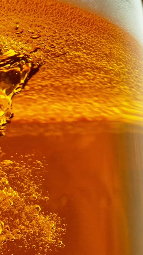 Super Slow Motion of Macro Shot of Pouring Beer Drink, Close-up. Stock Footage 289315385