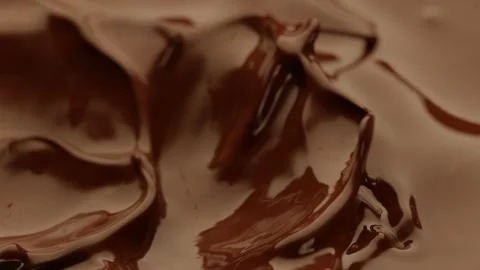 Super Slow Motion of Melted Hot Chocolate Waves. Stock Footage 247703701