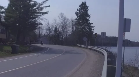 Super slow motion motorcycle corner Stock Footage 63075166