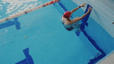 Super slow motion or rapid high speed footage. Top view of skillful female Stock Footage 112067340