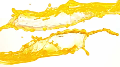 Super Slow Motion Orange Juice Splashes at 1000fps, High-Speed 4K Footage on Stock Footage 339090051