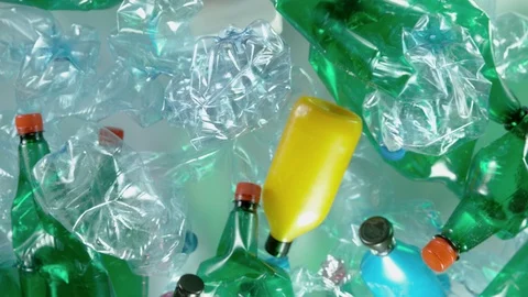 Super slow motion of plastic waste flying into the air. Stock-Footage 126709001