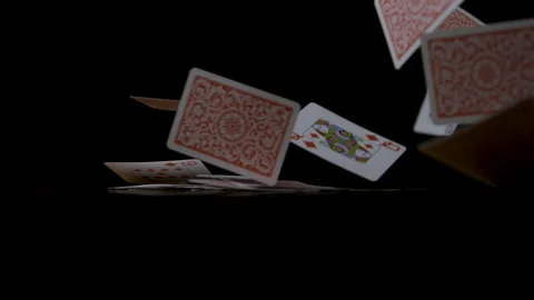 Super Slow Motion of Playing Cards Falling Video stock 270317802