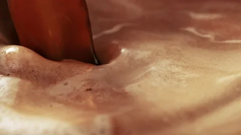 Super slow motion of pouring coffee in detail Stock Footage 153700734