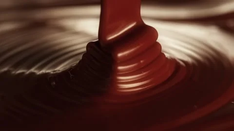 Super Slow Motion of Pouring Hot Melted Chocolate Stock Footage 306650869