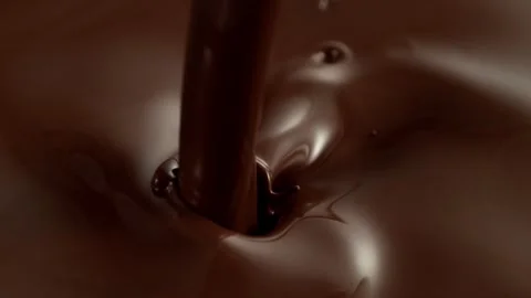 Super Slow Motion of Pouring Hot Melted Chocolate Stock Footage 309097267