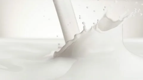 Super slow motion of pouring milk isolated on white background Stock Footage 150735503