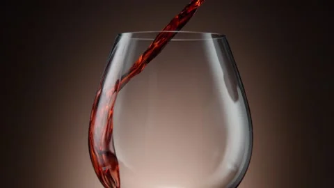Super slow motion of pouring red wine into glass with camera motion Vídeo Stock 146404405