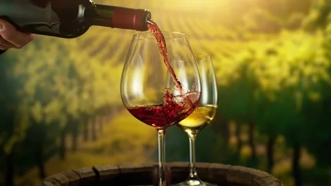 Super Slow Motion of Pouring Red Wine into Glass. Stock Footage 289227848