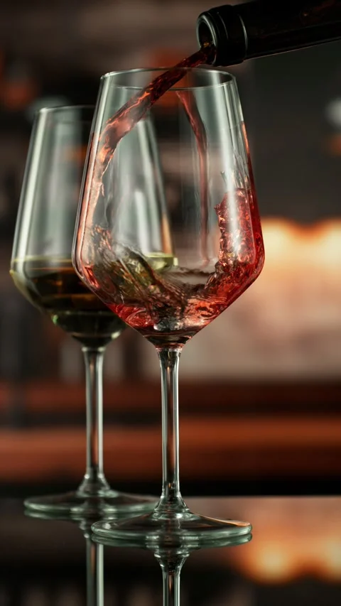 Super Slow Motion of Pouring White Wine into Glass. Stock Footage 288007569