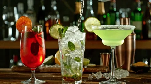 Super slow motion of preparing mojito drink with speed motion. Stock Footage 237160536