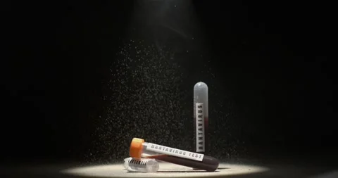 Super Slow Motion Quality Control Scientist Reveals Particle Cloud Over Assay Stock Footage 335109287