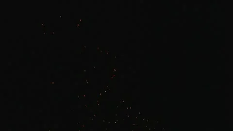 Super slow motion of realistic fire sparks isolated on black background. Stock Footage 310091451