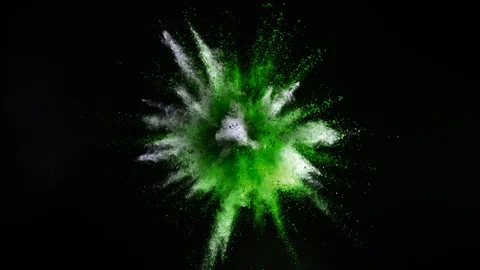 Super slow motion of red powder explosion isolated on black background. Stock Footage 100822698