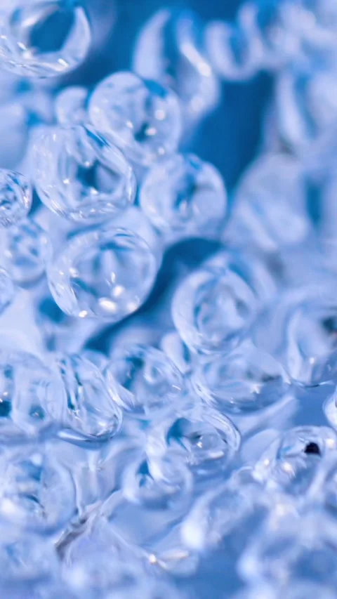 Super Slow Motion Rising Oxygen Bubbles Blue Macro  Stock Footage 334079722