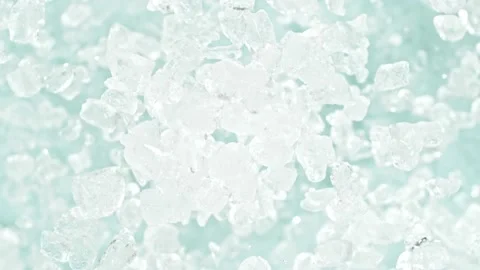Super slow motion of rotating crushed ice, top view shot. Stock Footage 239430857