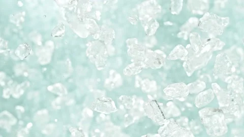 Super slow motion of rotating crushed ice, top view shot. Stock Footage 239431405