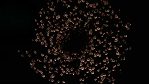 Super slow motion of rotating dry allspice balls. Stock Footage 166703478