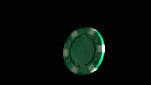 Super slow motion of rotating poker chip on black background Stock Footage 130476401